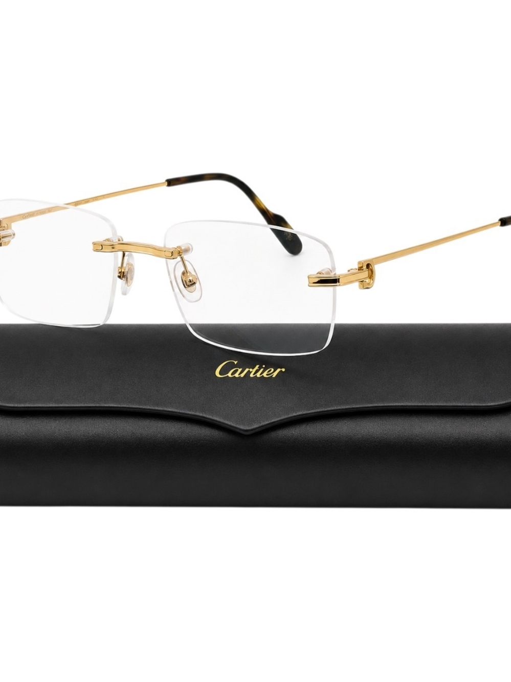 Cartier Rimless Men's Optical Glasses in Gold and HAVANA 100% AUTHENTIC